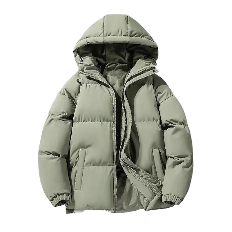 Autumn/Winter Cotton Coat Jacket down Cotton-Padded Thickened Hooded Puffer Jacket for Men and Women Casual Loose Fit Outerwear