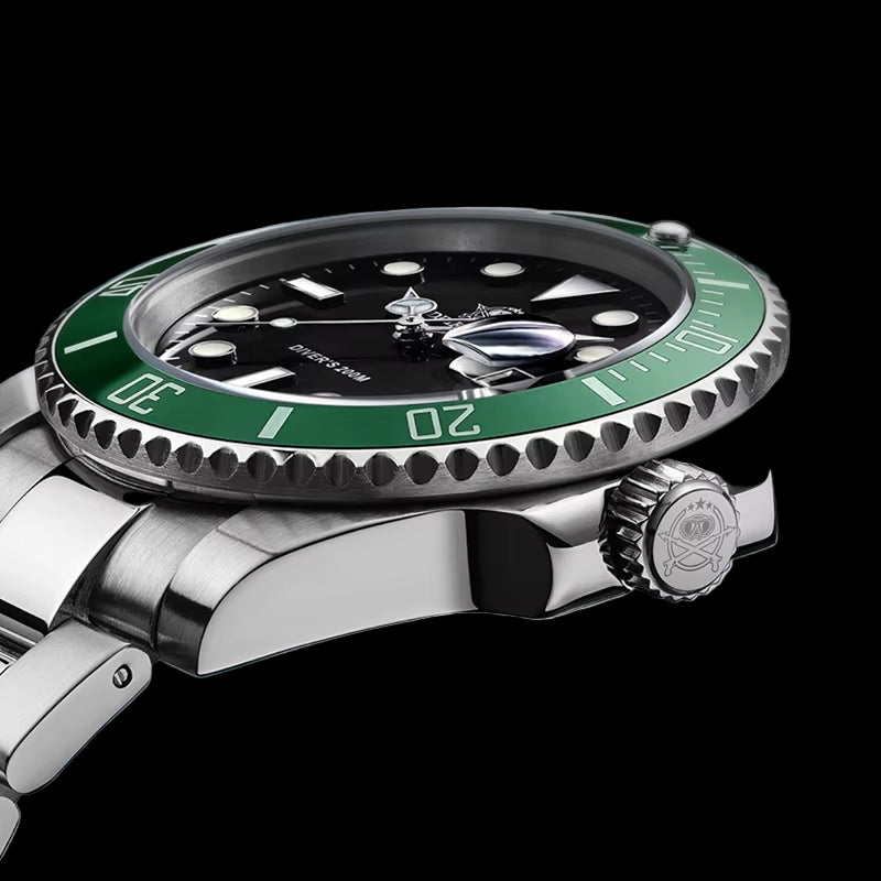 Quartz Watch Luxury Brand Men Watches Waterproof Business 41Mm Watch C3 Luminous Stainless Steel Black Diver Watch