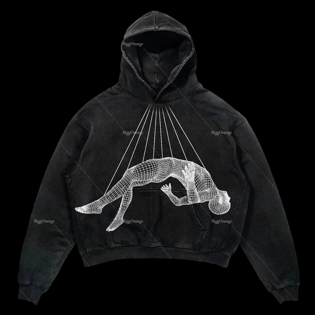 Harajuku Oversized Letter Print Streetwear High Quality Hoodie Vintage Streetwear Women Sweatshirt Goth Jacket Y2K Hoodies Women
