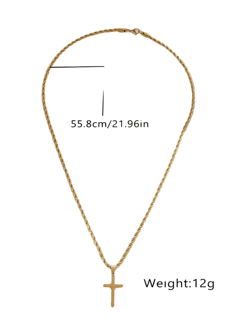 Simple Cross Pendant Necklace for Men & Women, Fashion Jewelry for Party, Daily Clothing Decor, Trendy All-Match & Exquisite Jewelry for Birthday Gift