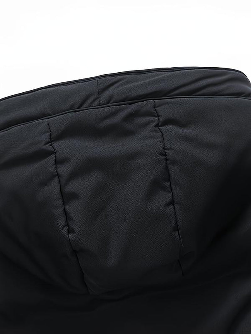 Men'S Thick Winter Warm Coat plus Size Cold Weather Jacket with Hood Long Sleeve Front Button Design Suitable for Extreme Cold Daily & Formal Occasions Durable Winter Clothing Winter Jackets Cold Weather Coats Hooded Casual Coats Black Menswear