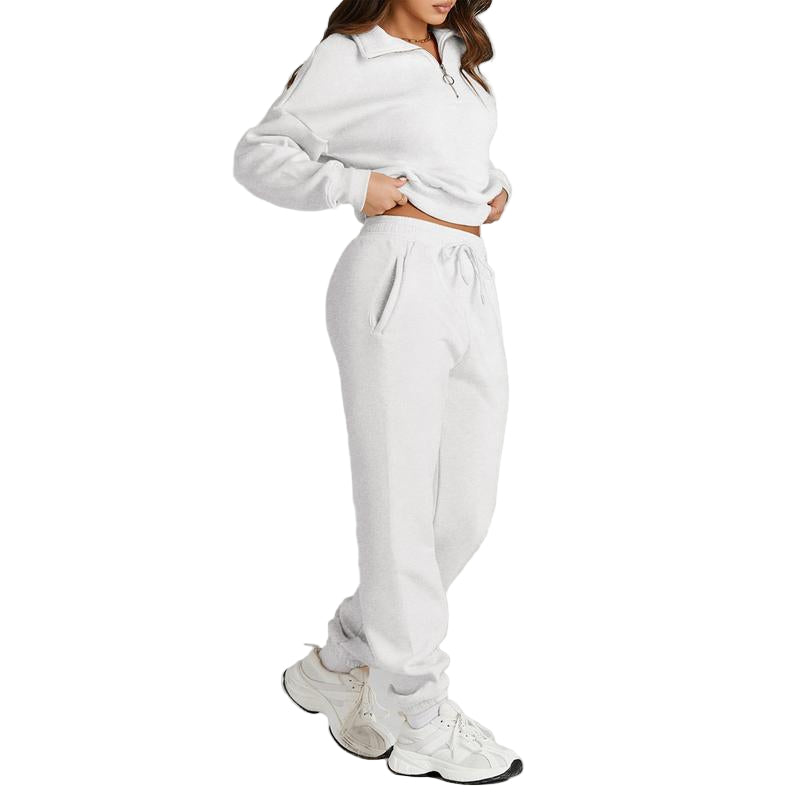 Aleumdr Women 2 Piece Outfits Sweatsuit Lounge Set Half Zip Pullover with Jogger Airport Tracksuit Matching Pants Set Outdoorfun
