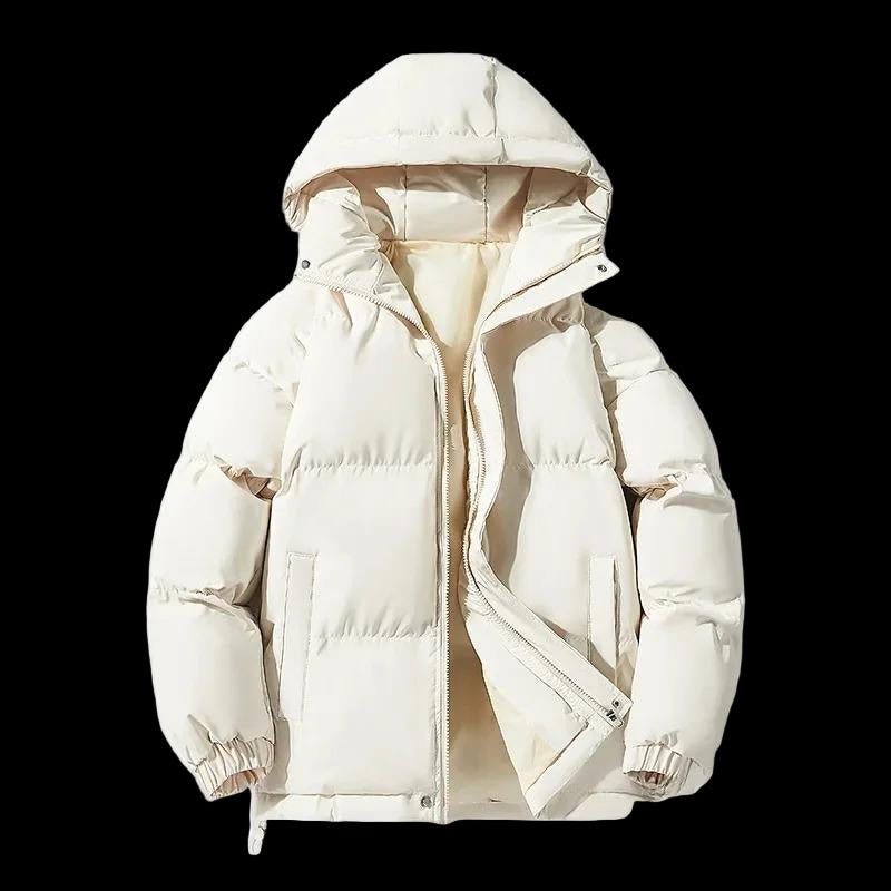 Autumn/Winter Cotton Coat Jacket down Cotton-Padded Thickened Hooded Puffer Jacket for Men and Women Casual Loose Fit Outerwear