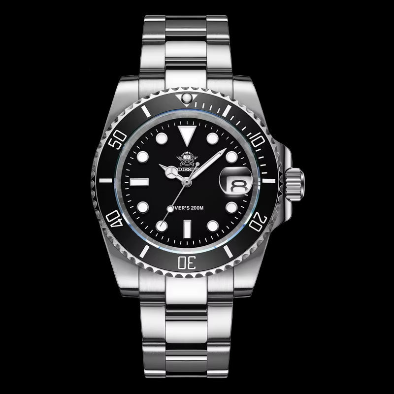 Quartz Watch Luxury Brand Men Watches Waterproof Business 41Mm Watch C3 Luminous Stainless Steel Black Diver Watch