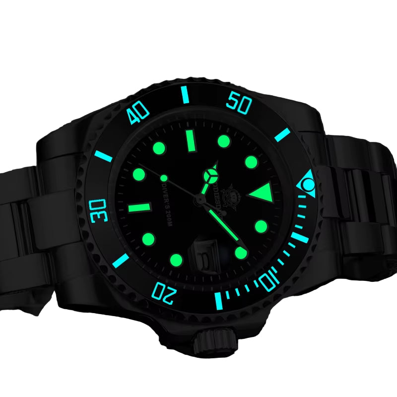 Quartz Watch Luxury Brand Men Watches Waterproof Business 41Mm Watch C3 Luminous Stainless Steel Black Diver Watch