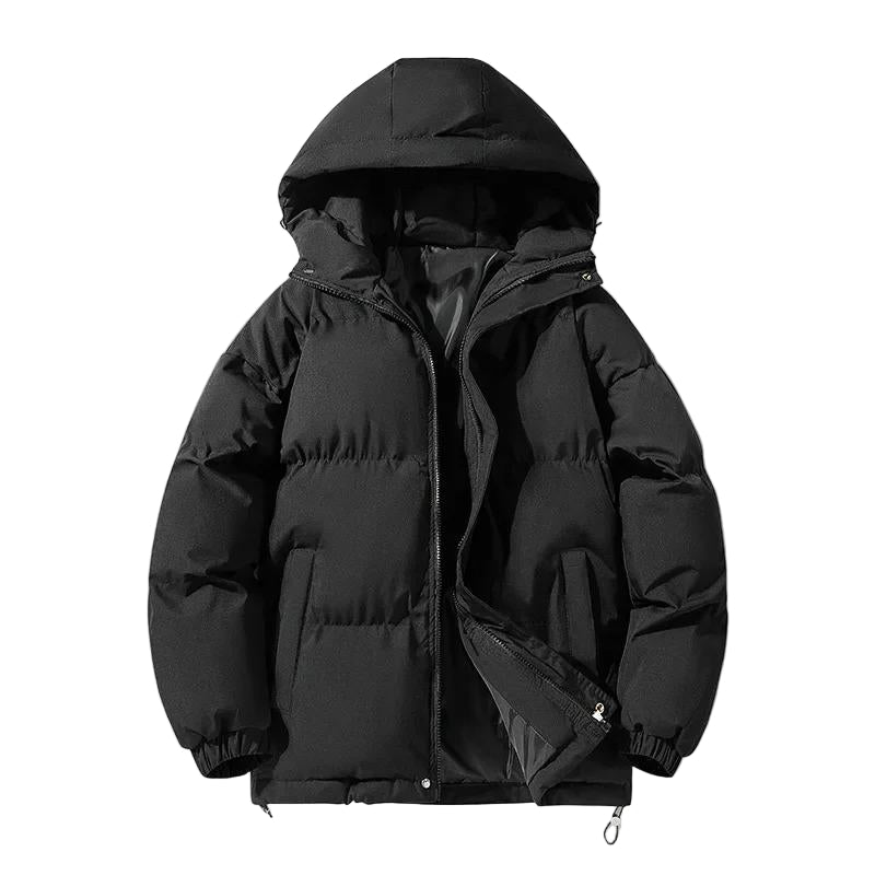 Autumn/Winter Cotton Coat Jacket down Cotton-Padded Thickened Hooded Puffer Jacket for Men and Women Casual Loose Fit Outerwear
