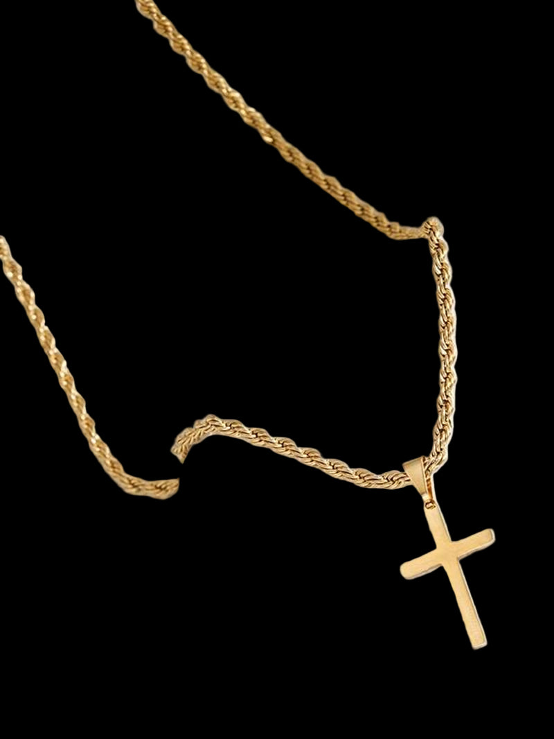 Simple Cross Pendant Necklace for Men & Women, Fashion Jewelry for Party, Daily Clothing Decor, Trendy All-Match & Exquisite Jewelry for Birthday Gift