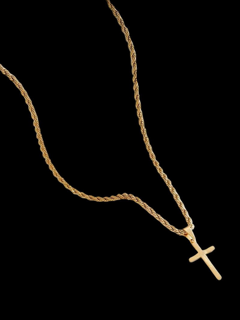Simple Cross Pendant Necklace for Men & Women, Fashion Jewelry for Party, Daily Clothing Decor, Trendy All-Match & Exquisite Jewelry for Birthday Gift
