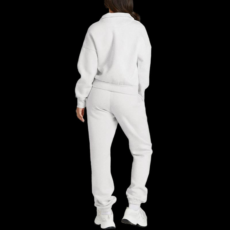 Aleumdr Women 2 Piece Outfits Sweatsuit Lounge Set Half Zip Pullover with Jogger Airport Tracksuit Matching Pants Set Outdoorfun