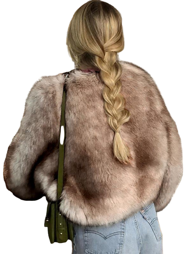 ASANDY Women'S Winter Faux Fur Long Sleeve Coat - Elegant Cold Weather Warmth, Fashionable Outerwear for Comfort Outings