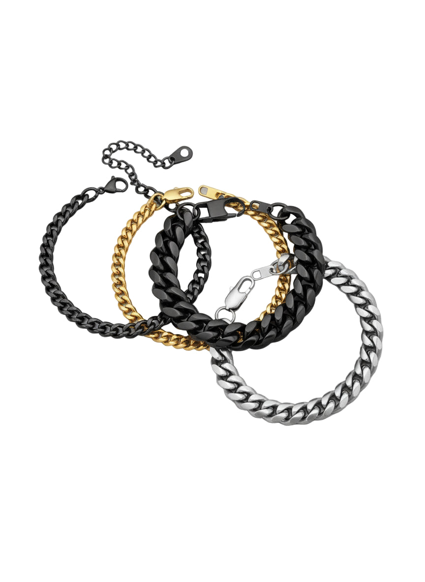 Gold Plated Bracelet for Men Chunky Cuban Bracelet 10MM 7.5 Inch Chain Bracelet Stainless Steel Gift for Him