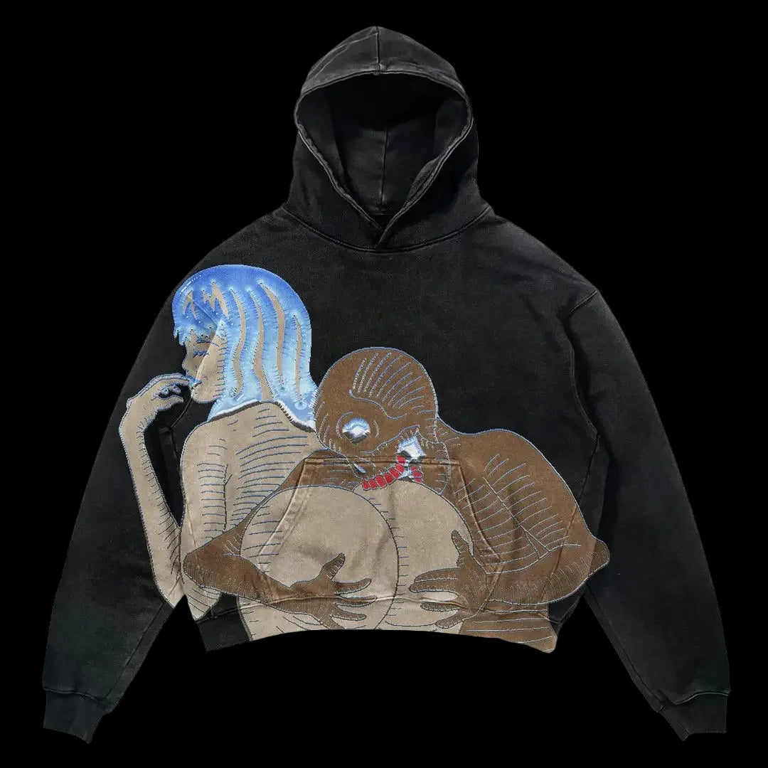 Harajuku Oversized Letter Print Streetwear High Quality Hoodie Vintage Streetwear Women Sweatshirt Goth Jacket Y2K Hoodies Women