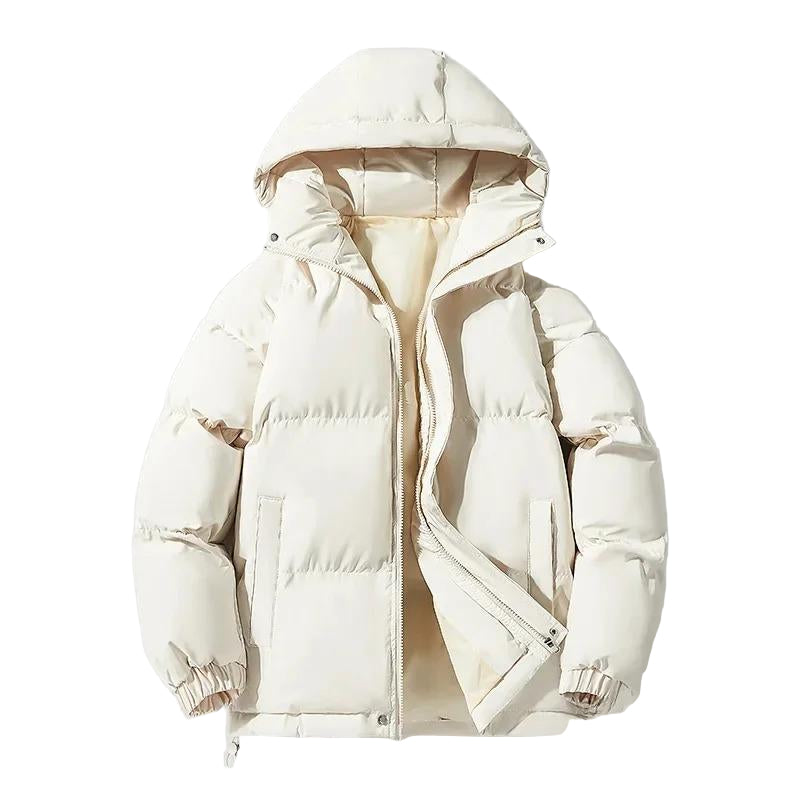 Autumn/Winter Cotton Coat Jacket down Cotton-Padded Thickened Hooded Puffer Jacket for Men and Women Casual Loose Fit Outerwear