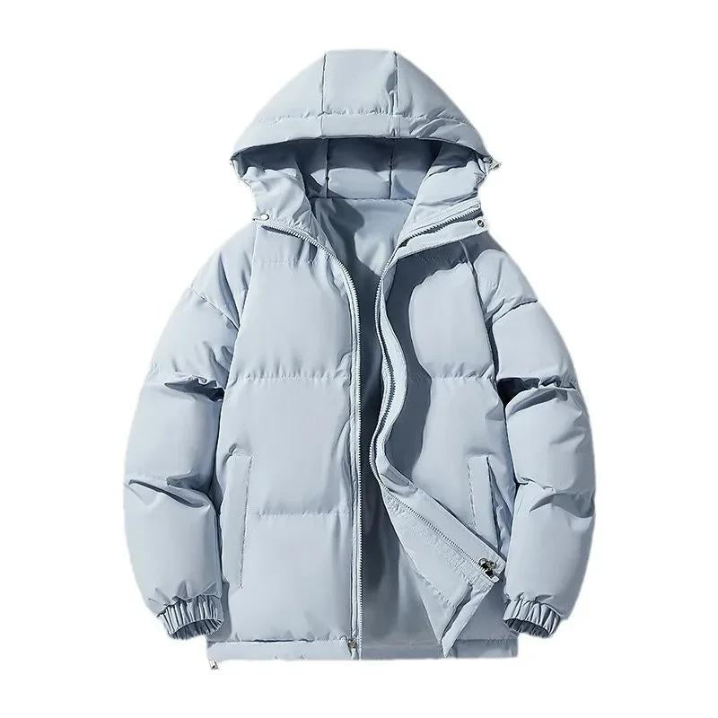 Autumn/Winter Cotton Coat Jacket down Cotton-Padded Thickened Hooded Puffer Jacket for Men and Women Casual Loose Fit Outerwear
