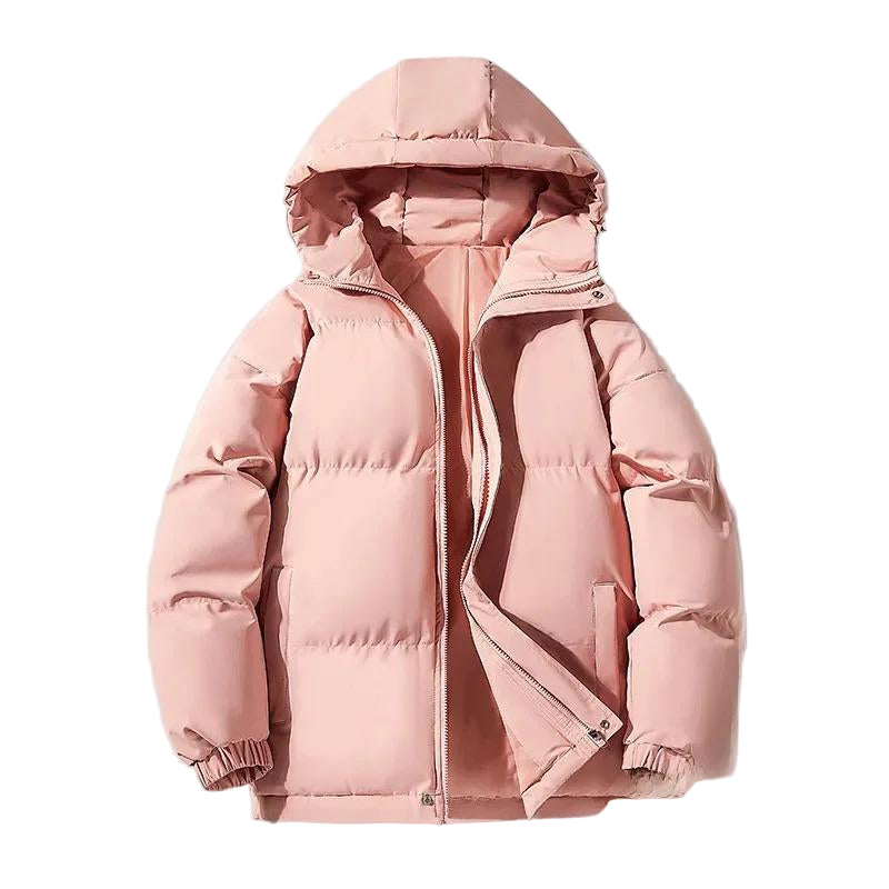 Autumn/Winter Cotton Coat Jacket down Cotton-Padded Thickened Hooded Puffer Jacket for Men and Women Casual Loose Fit Outerwear
