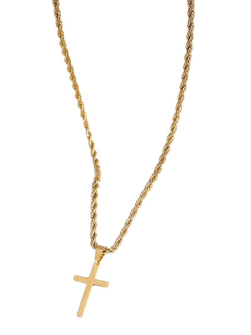 Simple Cross Pendant Necklace for Men & Women, Fashion Jewelry for Party, Daily Clothing Decor, Trendy All-Match & Exquisite Jewelry for Birthday Gift