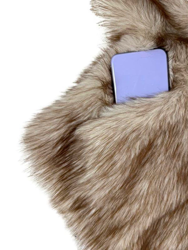 ASANDY Women'S Winter Faux Fur Long Sleeve Coat - Elegant Cold Weather Warmth, Fashionable Outerwear for Comfort Outings