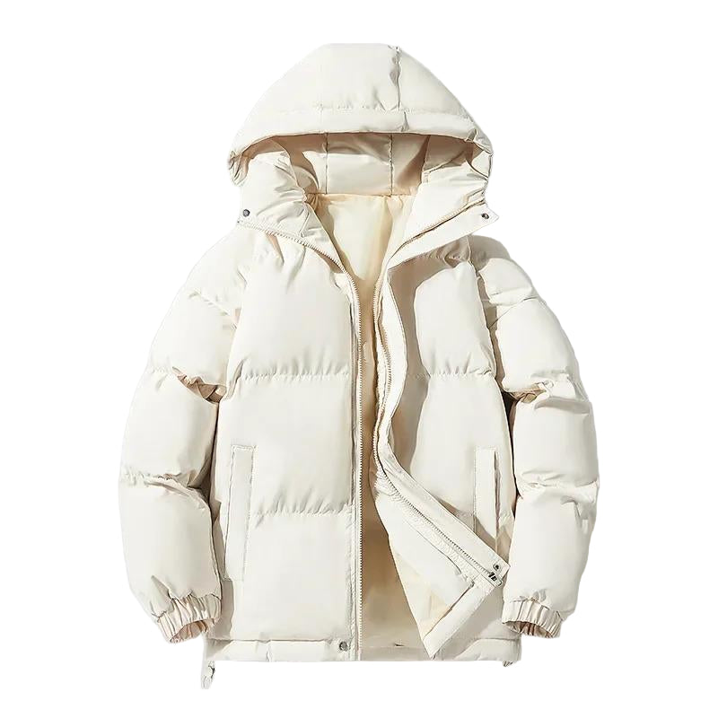 Autumn/Winter Cotton Coat Jacket down Cotton-Padded Thickened Hooded Puffer Jacket for Men and Women Casual Loose Fit Outerwear