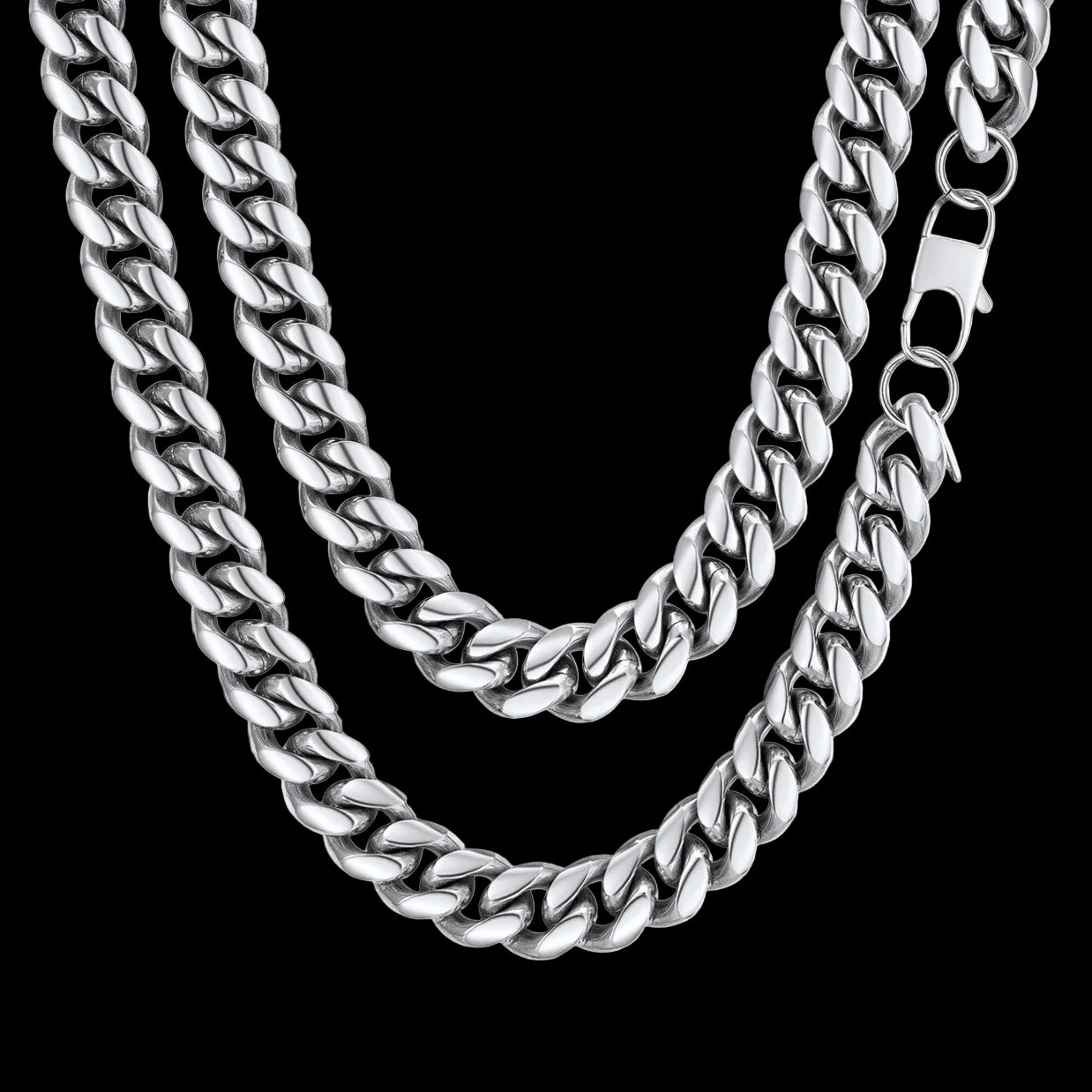 Hip Hop Men Necklaces Curb Cuban Chains 20Inch 10Mm Stainless Steel Chains Gift for Mens
