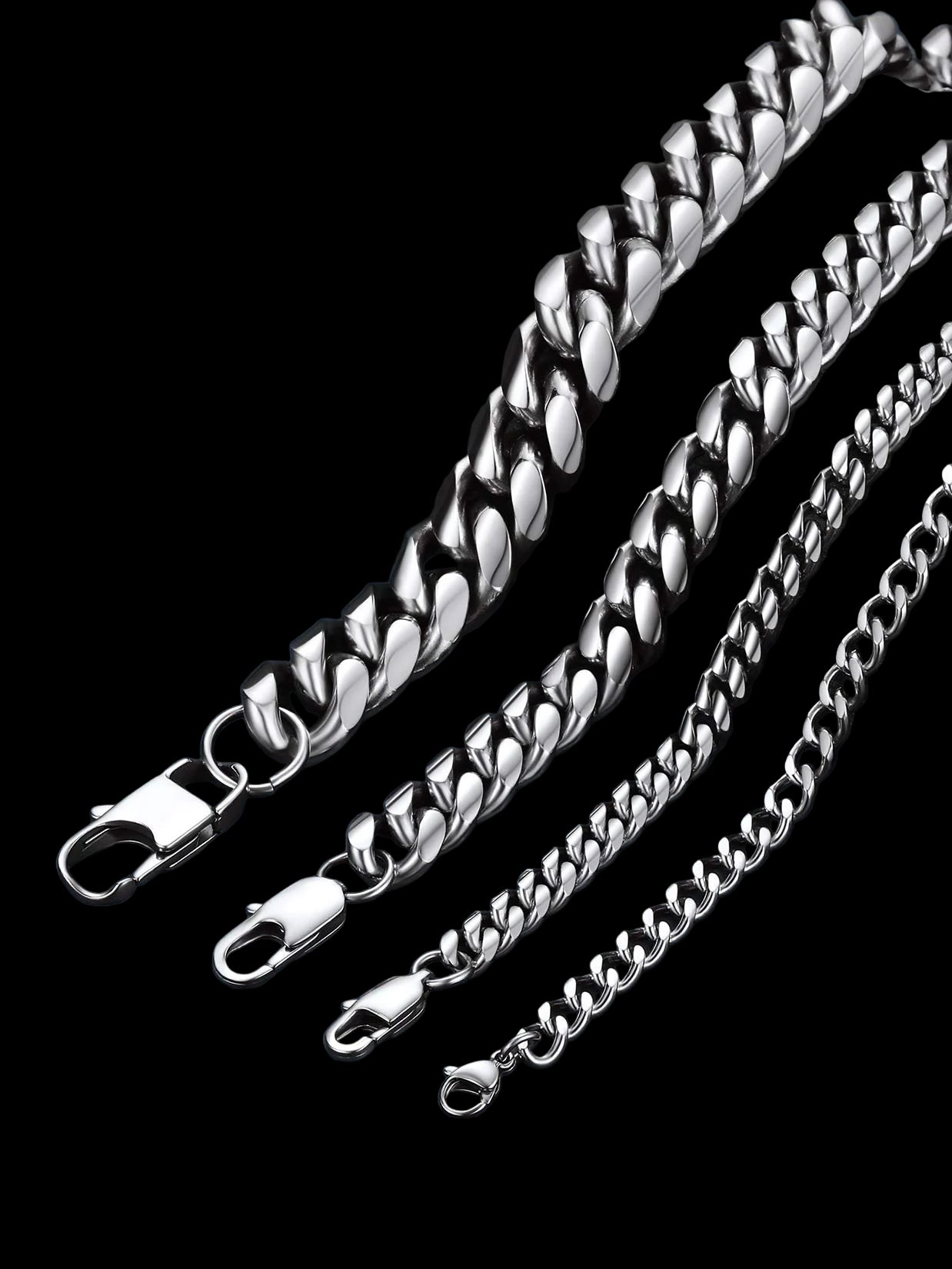 Hip Hop Men Necklaces Curb Cuban Chains 20Inch 10Mm Stainless Steel Chains Gift for Mens