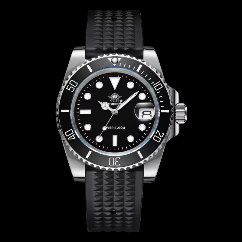 Quartz Watch Luxury Brand Men Watches Waterproof Business 41Mm Watch C3 Luminous Stainless Steel Black Diver Watch