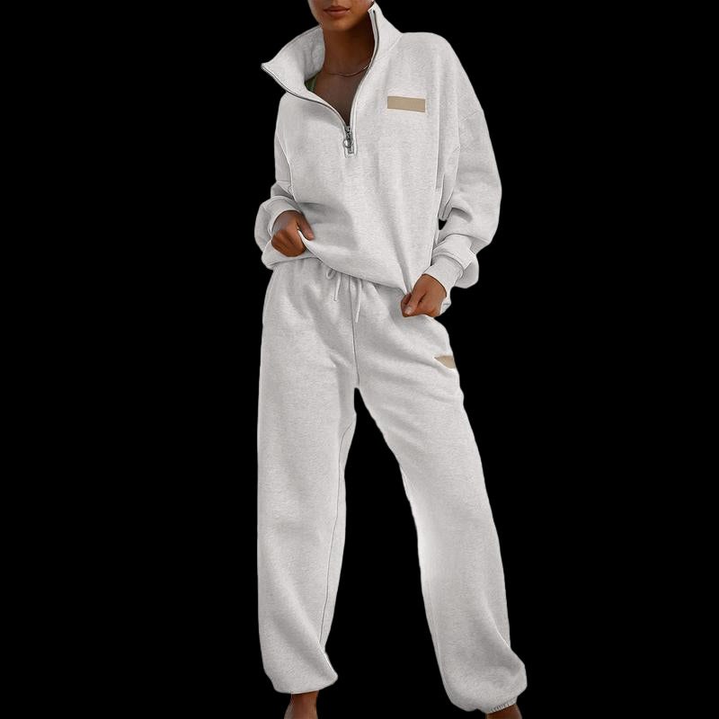 Aleumdr Women 2 Piece Outfits Sweatsuit Lounge Set Half Zip Pullover with Jogger Airport Tracksuit Matching Pants Set Outdoorfun