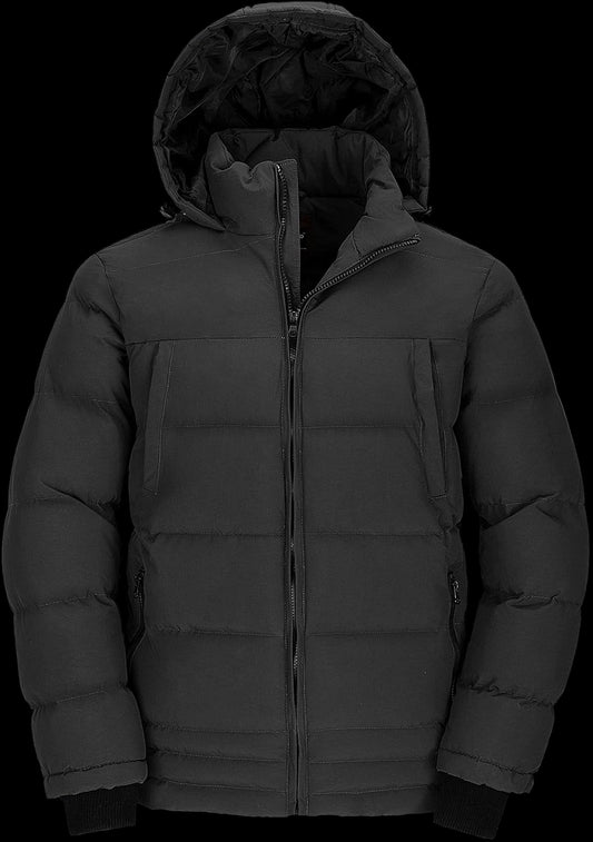 Men'S Thicken Puffer Jacket Padded Waterproof Warm Winter Coat with Hood