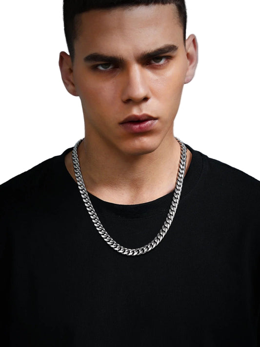 Hip Hop Men Necklaces Curb Cuban Chains 20Inch 10Mm Stainless Steel Chains Gift for Mens