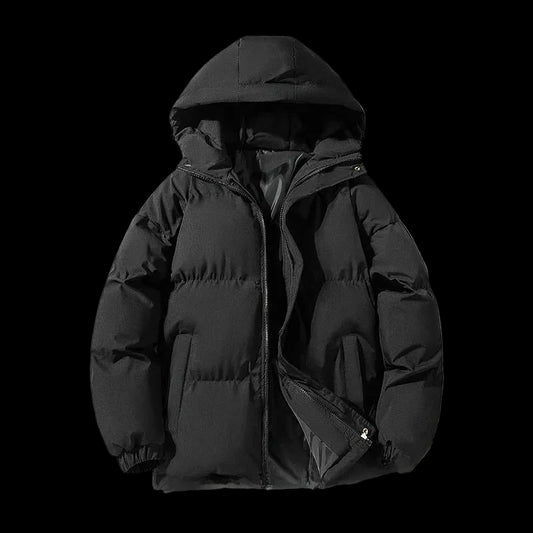 Autumn/Winter Cotton Coat Jacket down Cotton-Padded Thickened Hooded Puffer Jacket for Men and Women Casual Loose Fit Outerwear