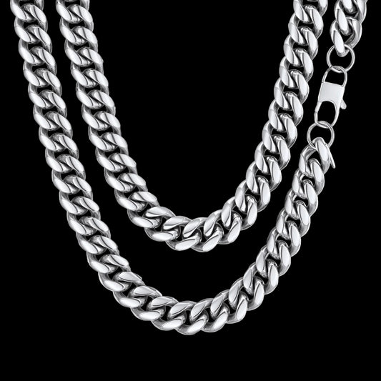 Hip Hop Men Necklaces Curb Cuban Chains 20Inch 10Mm Stainless Steel Chains Gift for Mens