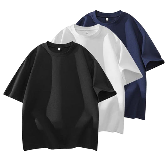 3PCS Men'S Casual Versatile Solid Color Loose Outdoor Sports T-Shirt - Short Sleeve round Neck Half Sleeve Design for Summer Days - 4PCS Pack